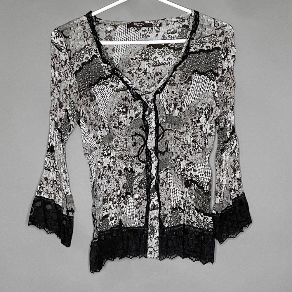 Belissimo Lace Long‎ Sleeves Top Size S